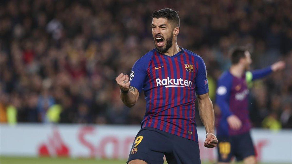 Luis Suárez hizo un buen partido contra el Lyon pero no marcó