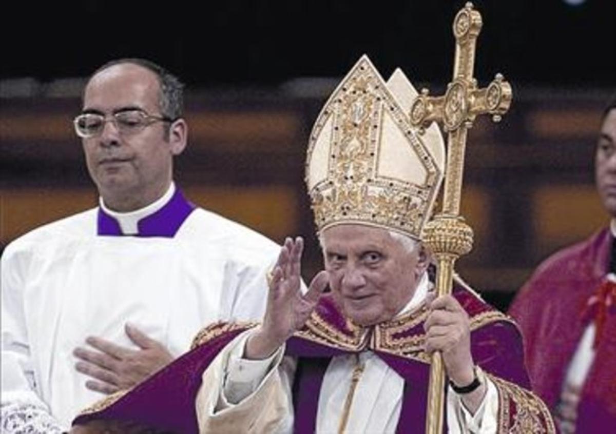 El Papa, en el seu discurs d’ahir a la basílica de Sant Pau Extramurs. El Papa, en el seu discurs d’ahir a la basílica de Sant Pau Extramurs.