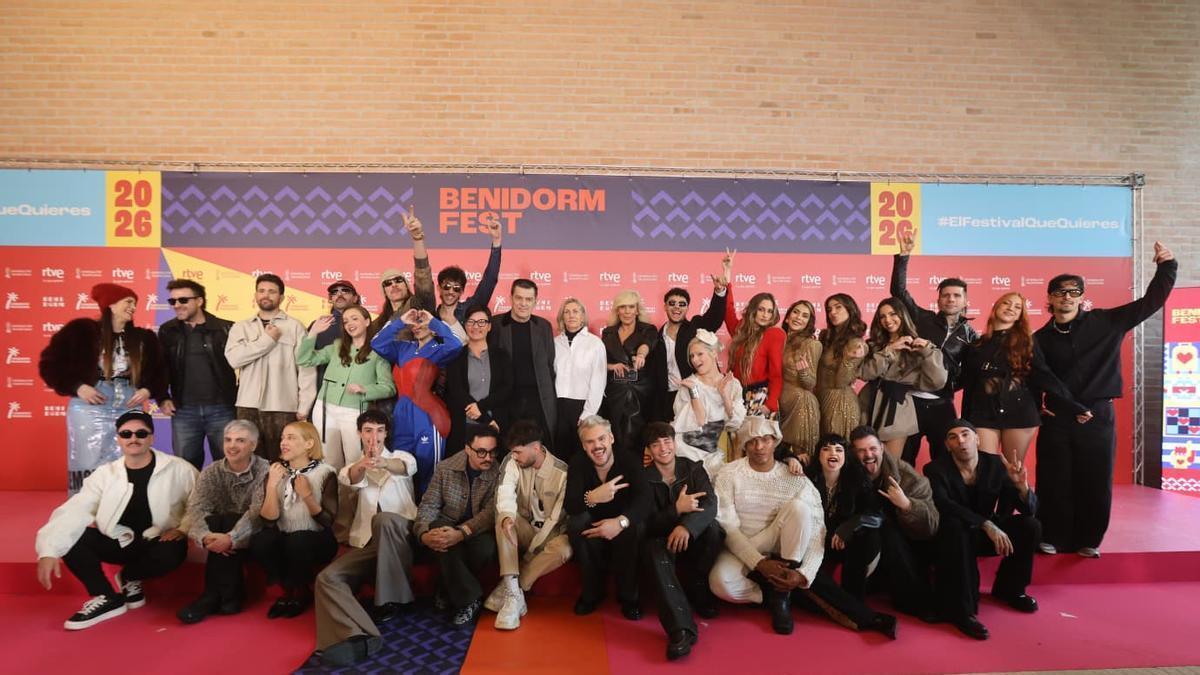 Rueda de prensa con los 18 artistas del Benidorm Fest