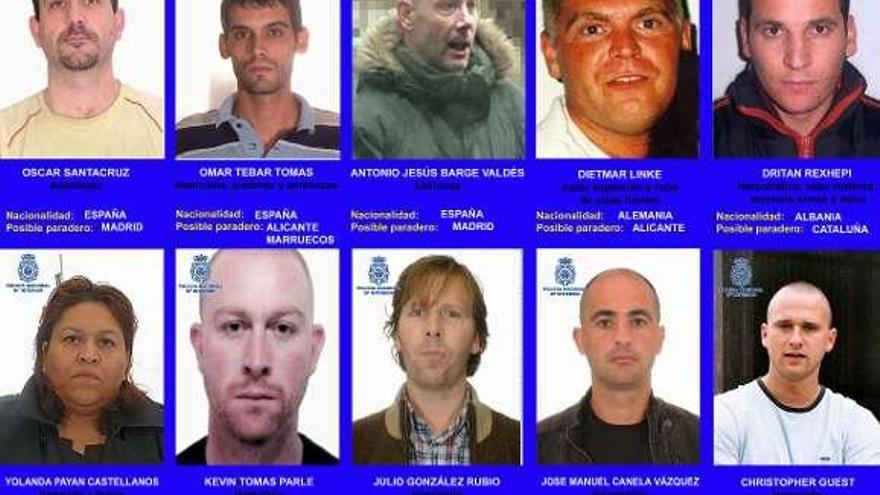 La policía solicita ayuda ciudadana para localizar a diez fugitivos en España