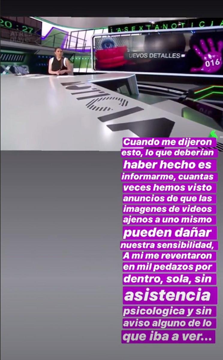 Carlota Prado ('GH') comparte en su Instagram las últimas informaciones sobre su caso de violación