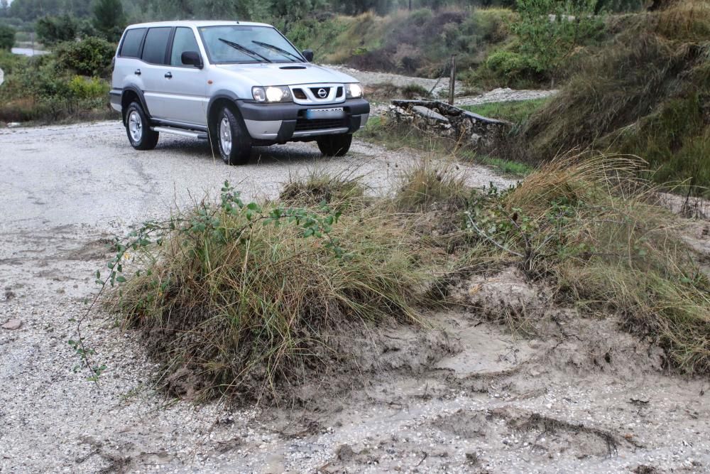 Destrozos en El Comtat por el temporal