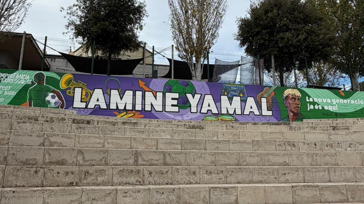 El polémico mural de Lamine Yamal ubicado en la Plaça Valldoriolf de la Torreta