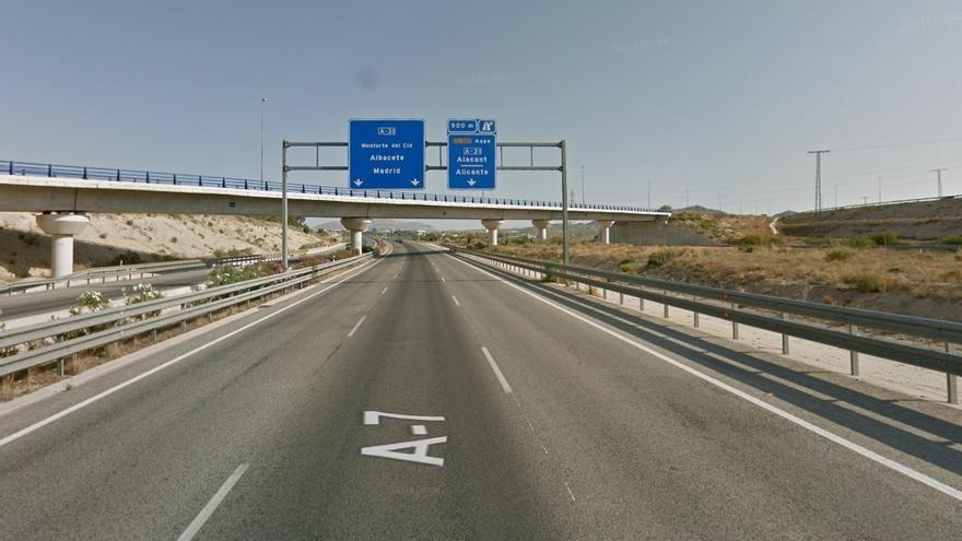 Autovía A-7 a su paso por Monforte del Cid (Alicante)