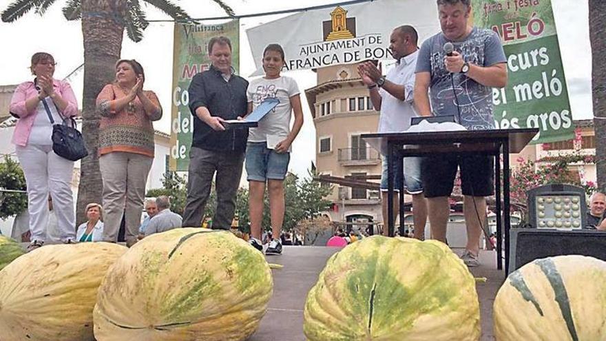 Die Riesenmelonen beim Wettbewerb am Sonntag (6.9.)