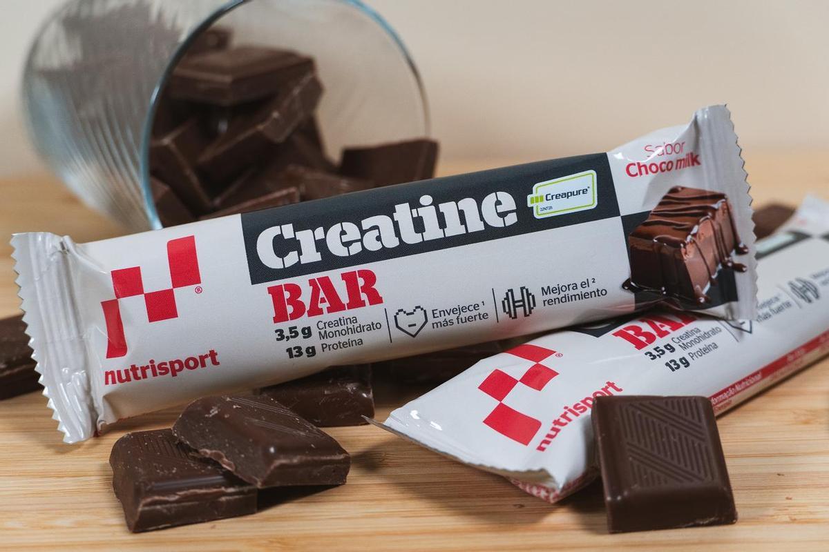 Barrita de proteína y creatina con sabor a Choco milk