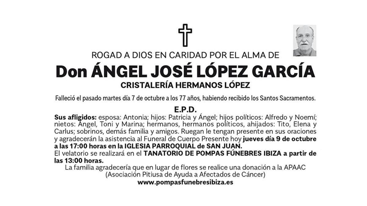 Esquela Ángel José López García