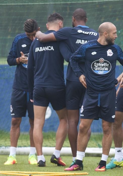 Lucas Pérez, último entrenamiento con el Deportivo