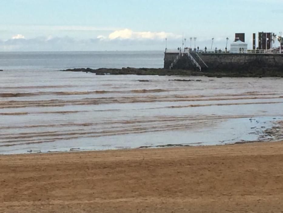 Aspecto del agua de San Lorenzo esta tarde