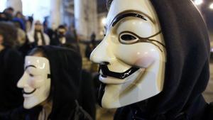 icoy18148149 a protester wearing a guy fawkes mask  symbolic of the hackt160623200035