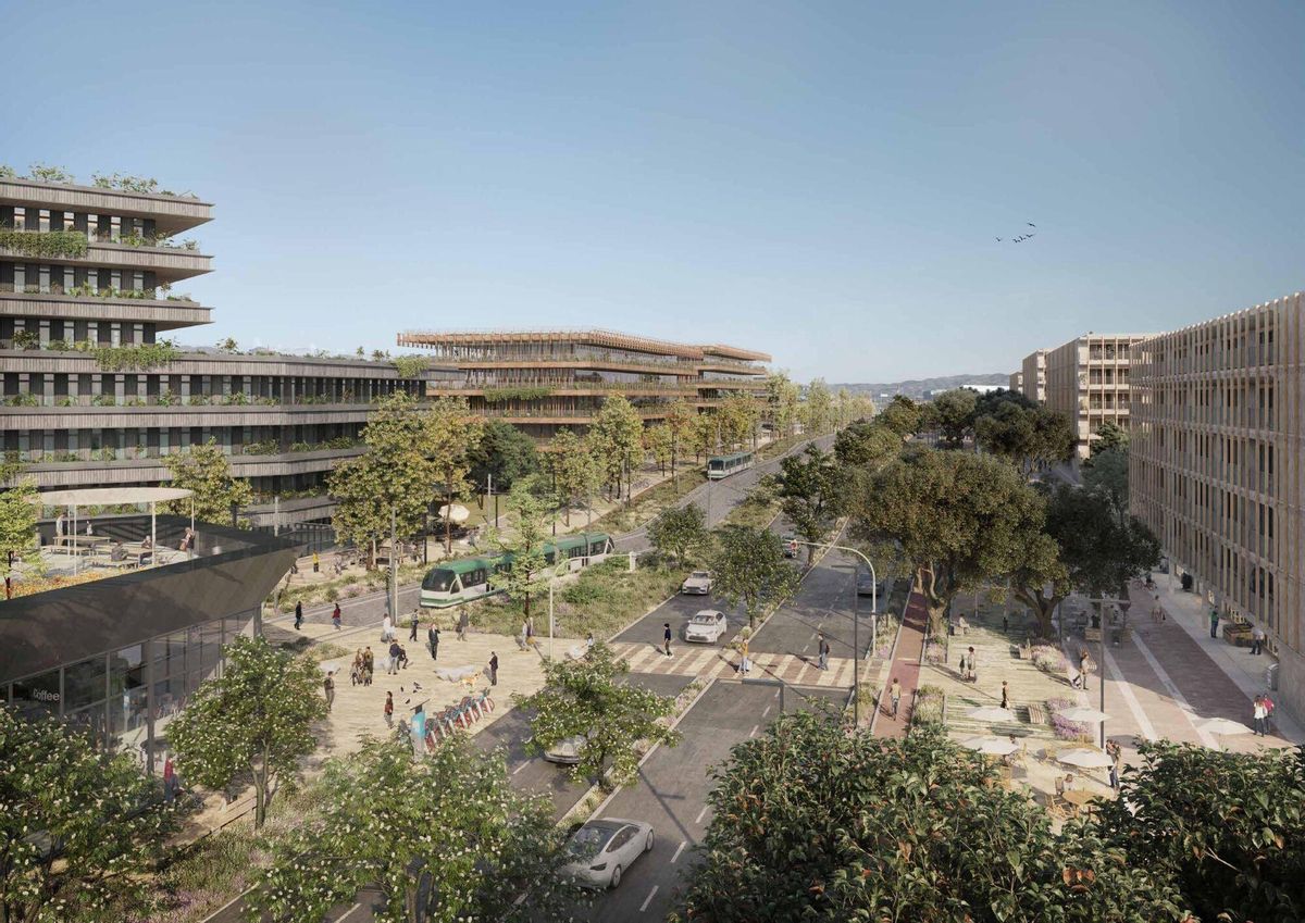Así sería la avenida principal del parque empresarial de Buenavista.