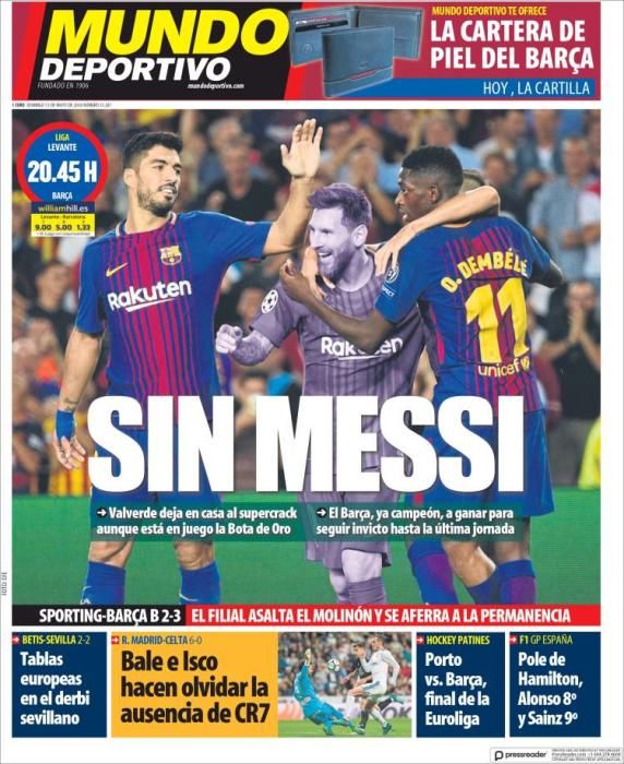 Las portadas de la prensa deportiva