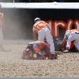 Jorge Martín (Prima Pramac Racing) se lamenta tras su caída en el Circuito de Jerez