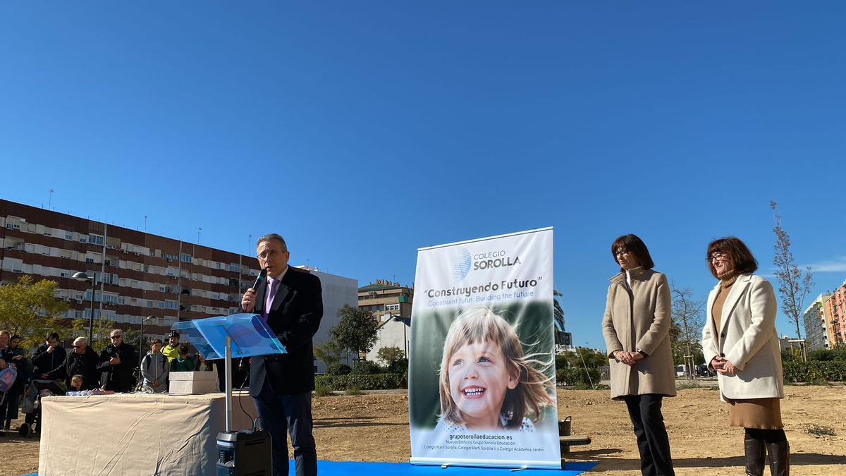 Discurso de Ramón Rodríguez en el acto de colocación de la primera piedra del nuevo Colegio Sorolla en el barrio de Malilla.