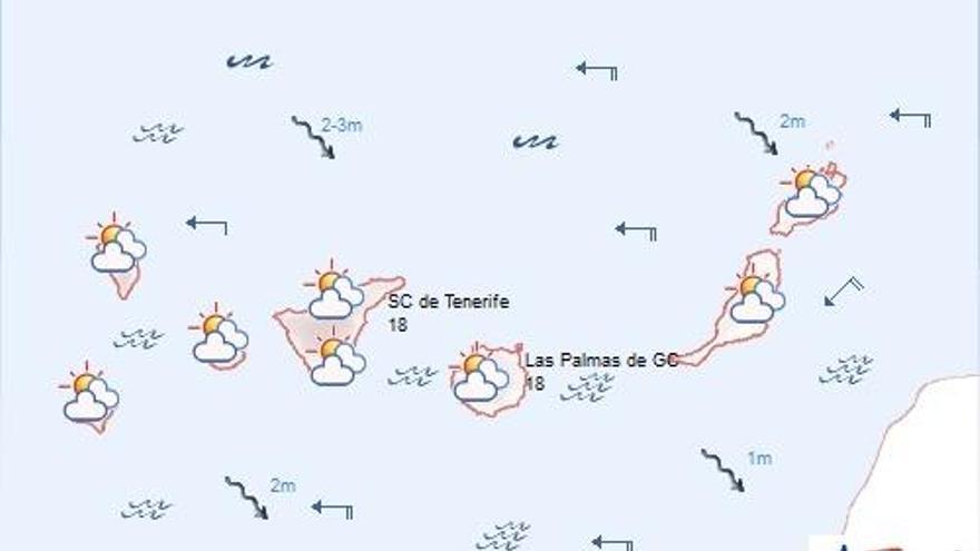 Nubes altas y posible calima en Canarias