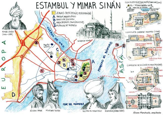 Un mapa para recorrer el Estambul de Sinán