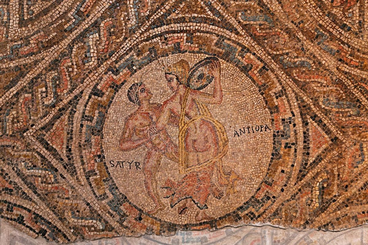 Mosaico que da nombre a Antiopa, la villa romana del siglo III d.C. en Rincón de la Victoria.