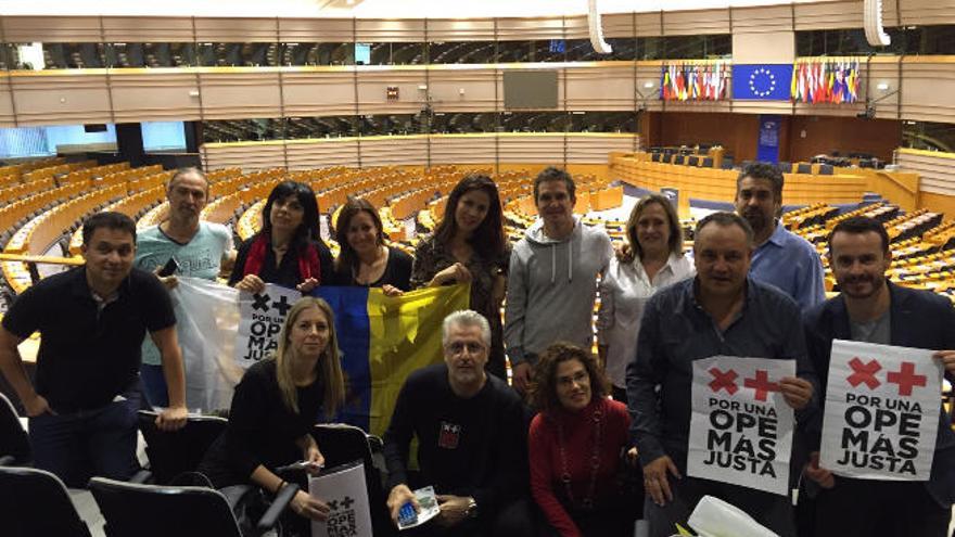 Trabajadores temporales del SCS en el Parlamento Europeo.