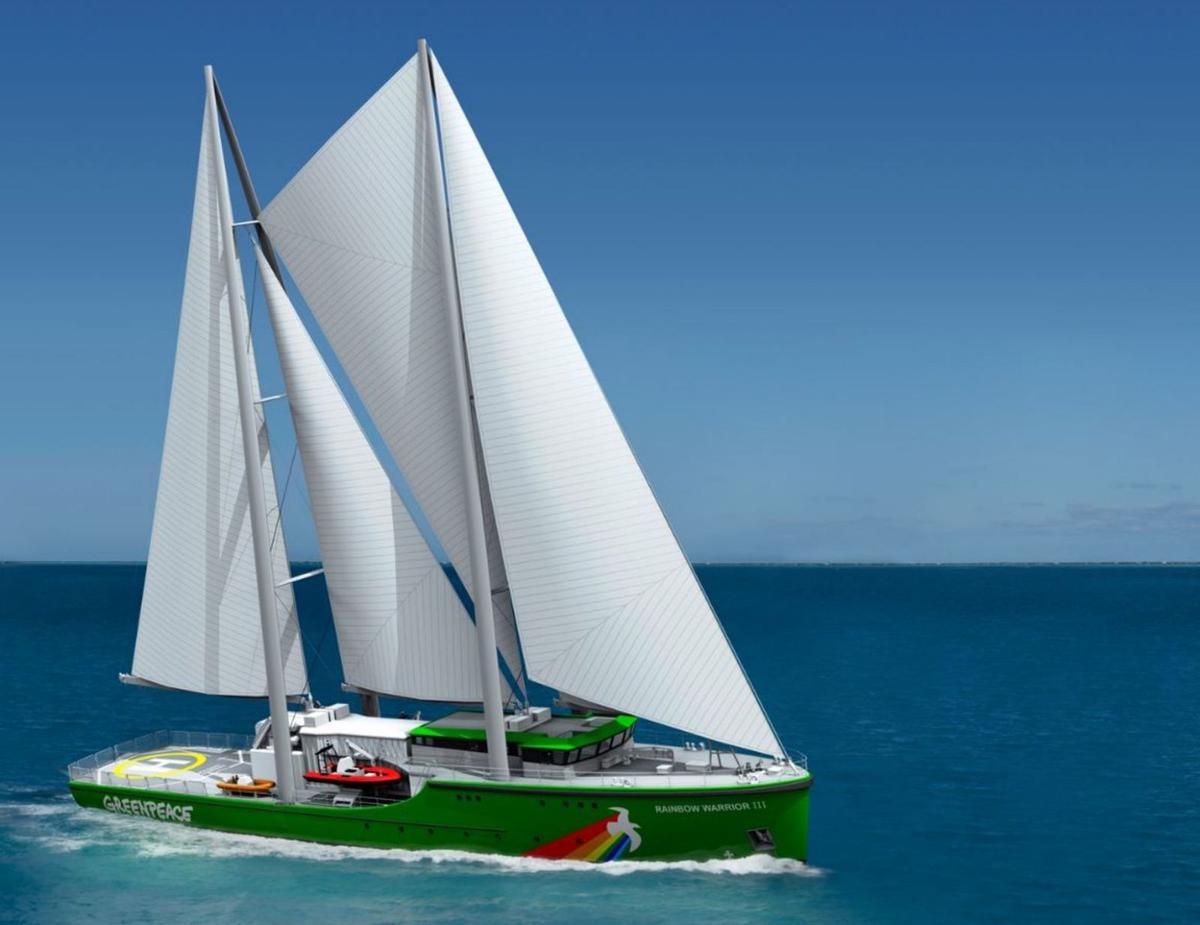 Recreación del «Rainbow Warrior III», diseñado por Dykstra. |  Dykstra