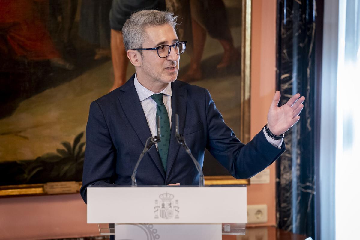 El ministro de Hacienda, Arcadi España, durante el acto de traspaso de cartera
