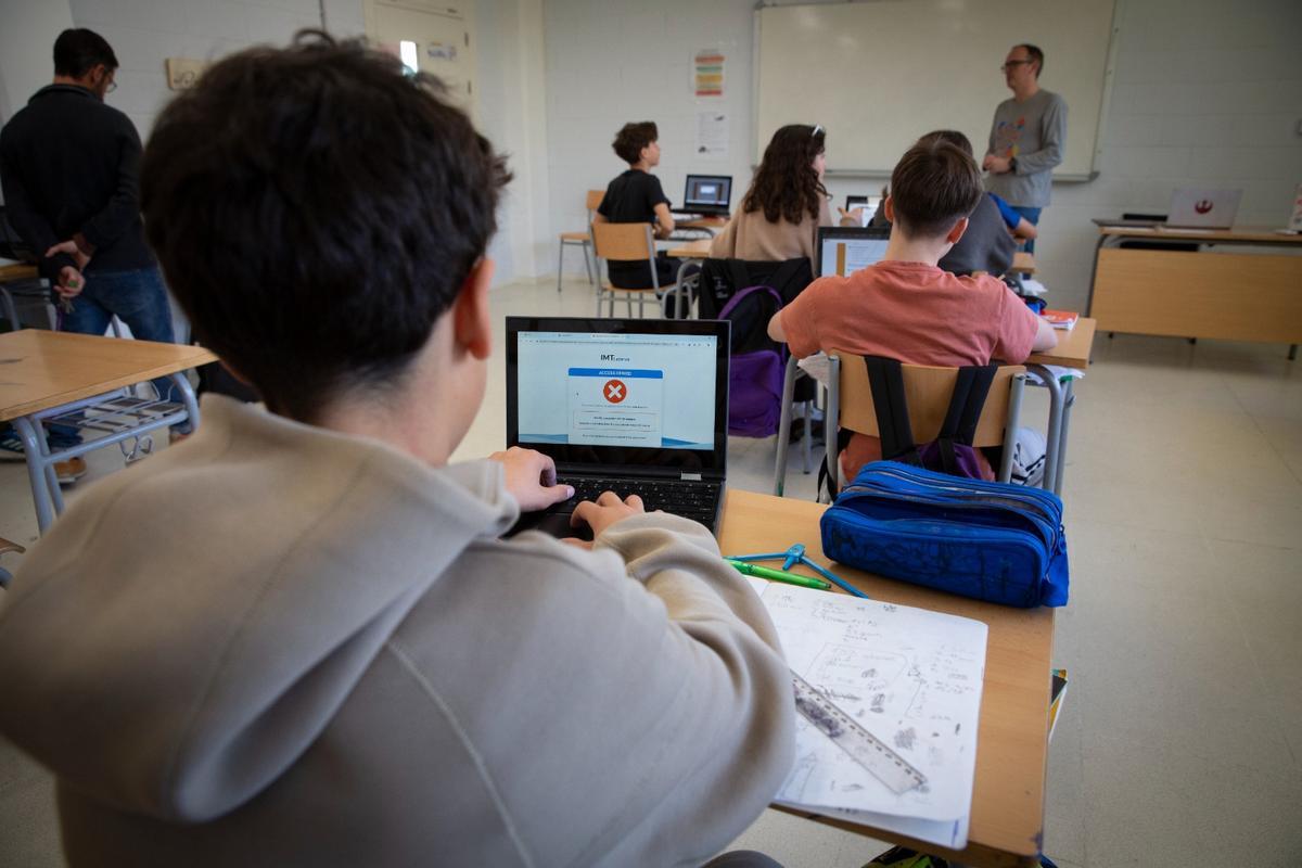 Aula de un instituto catalán el curso pasado.