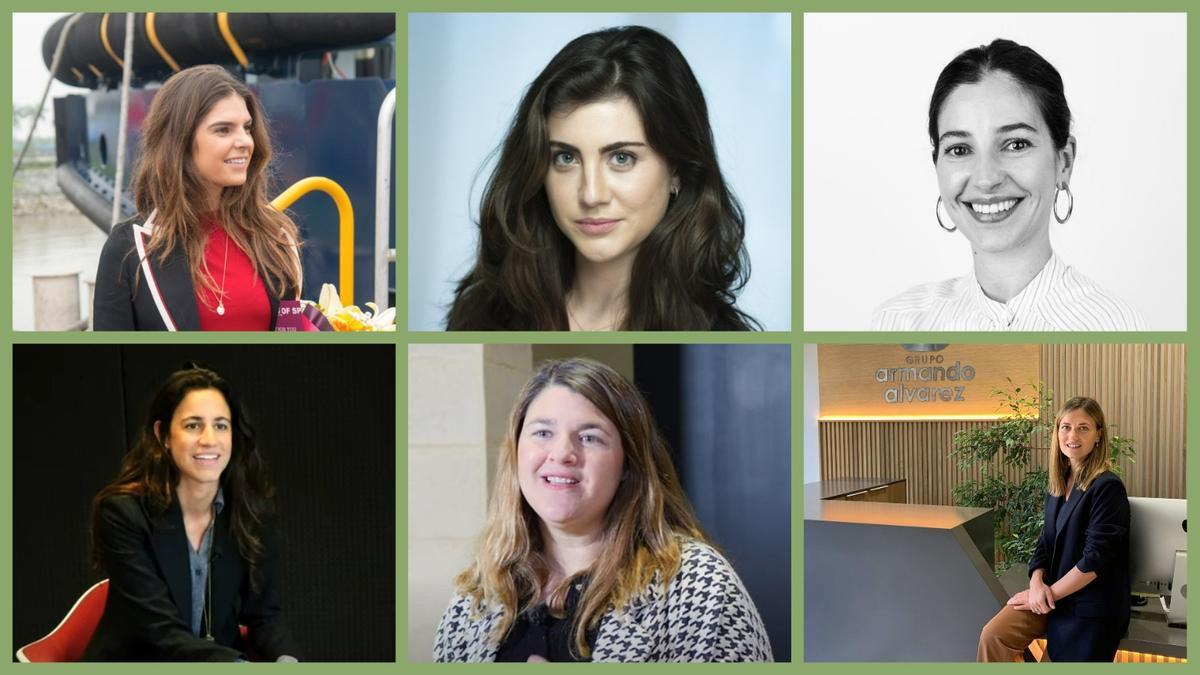 De izquier a derecha y de arriba a abajo: Verónica Boluda (Boluda Corporación Marítima); Patricia Riberas (Gestamp); María Gómez Ormazábal (Grupo Velatia); Gloria Rodés (ISP); Carla Terry Osborne (Grupo Osborne); Ana Álvarez (Grupo Armando Álvarez).