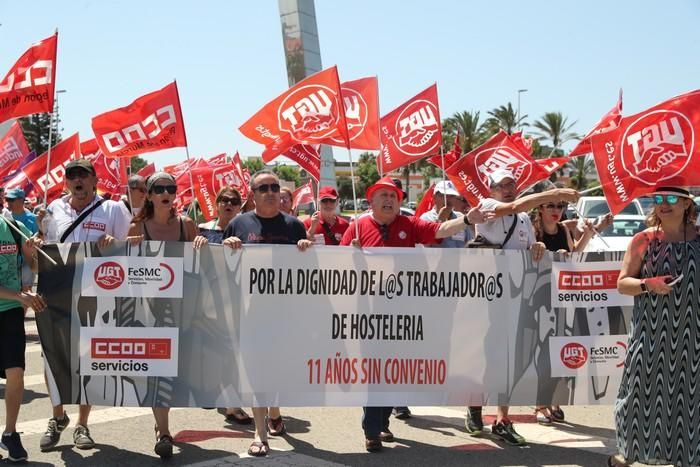 Protesta del sector de la hostelería en La Manga