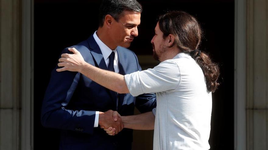 Encuentro entre Pedro Sánchez y Pablo Iglesias