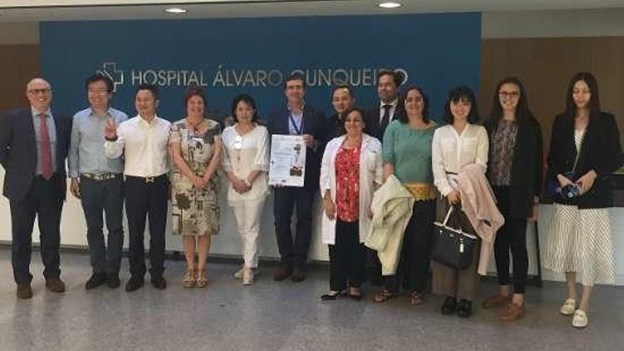 Una delegación china visita el Álvaro Cunqueiro