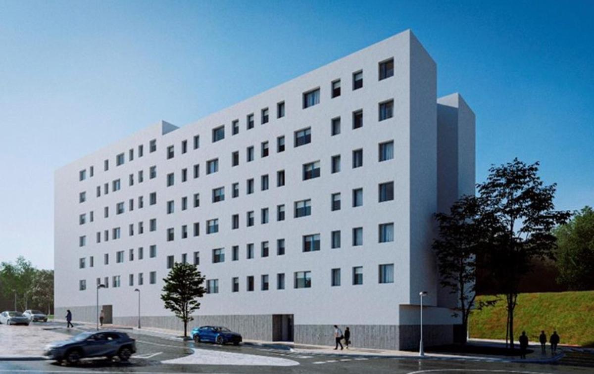 Imagen del futuro edificio de Valdecorvos en la última parcela disponible en el barrio.
