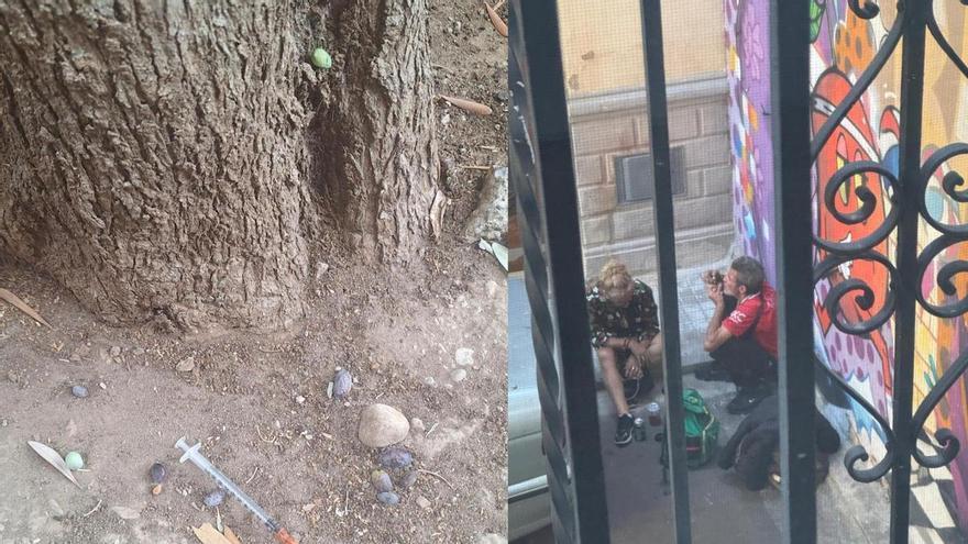 El Barrio de la Aguja de València se llena de jeringuillas
