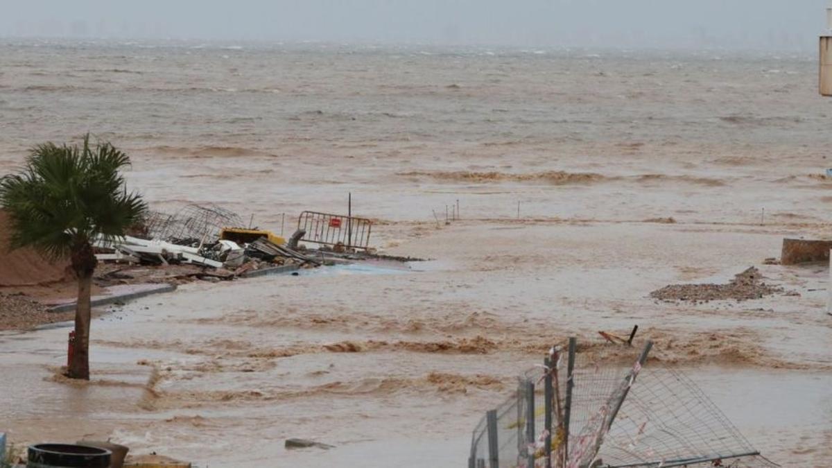 Destrozos que causó la DANA en el litoral de la Región hace tres años.