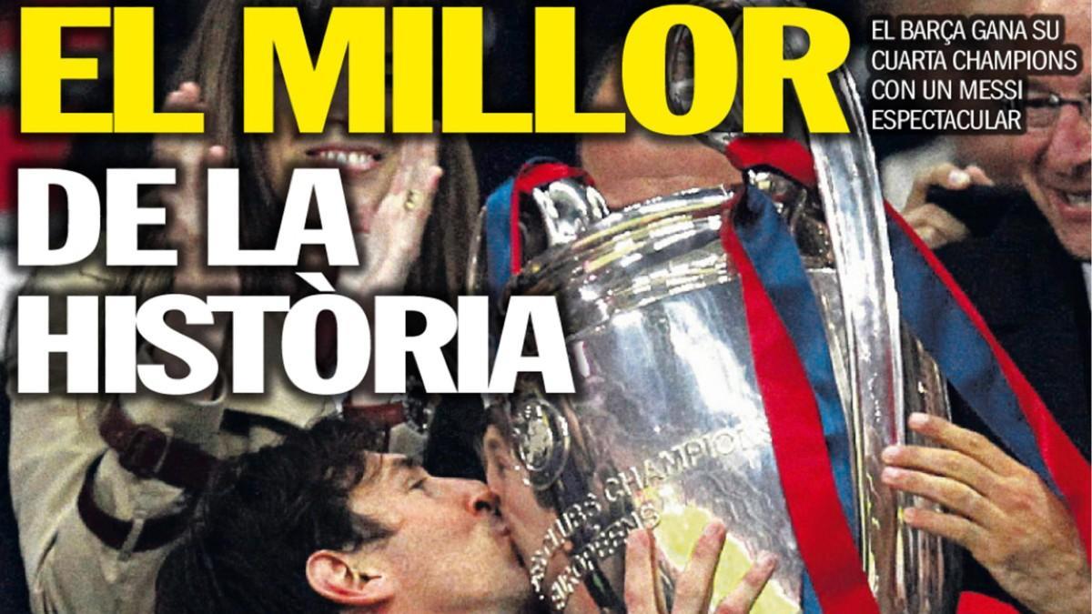La portada del Diari Sport del 29 de mayo de 2011