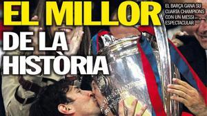La portada del Diari Sport del 29 de mayo de 2011