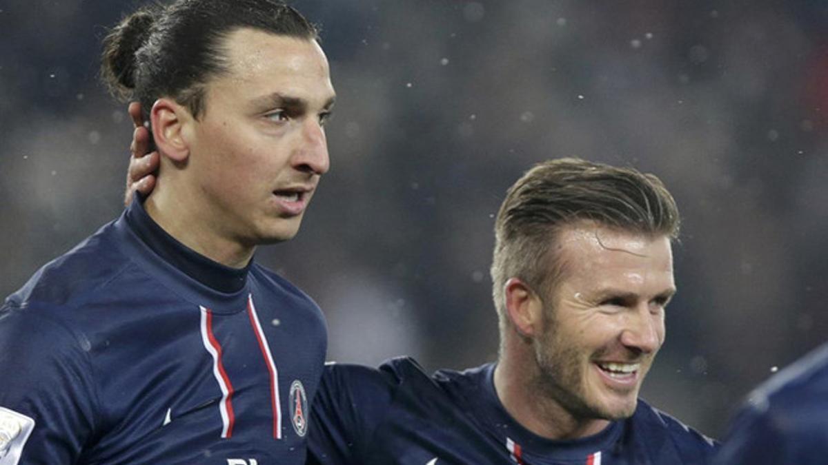 Beckham e Ibrahimovic durante su estancia en París