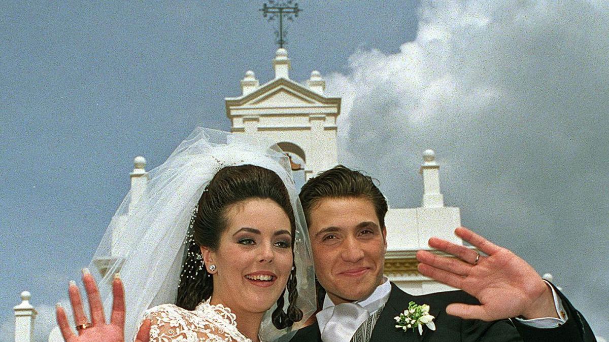 Rocío Carrasco i Antonio David, després de casar-se en una finca de Sevilla el març del 1996