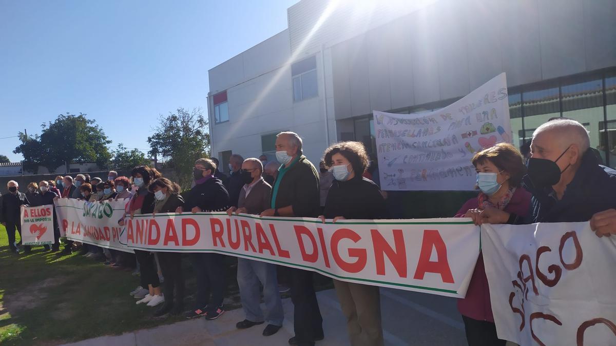 Manifestación de hoy en Bermillo de Sayago.