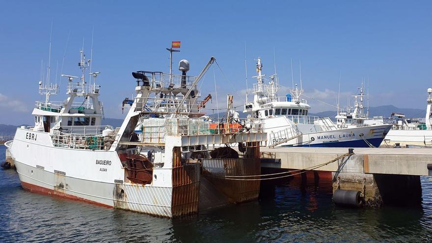 Barcos pesqueros de Gran Sol atracados en el muelle de Beiramar el verano pasado.