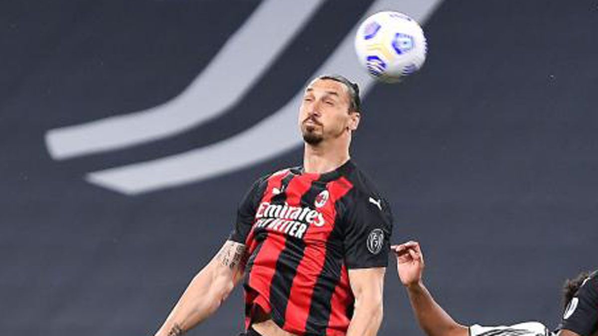 Zlatan Ibrahimovic  en el partido contra la Juventus FC