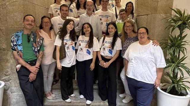 Mocidade participante, no Concello.   | // D.P.