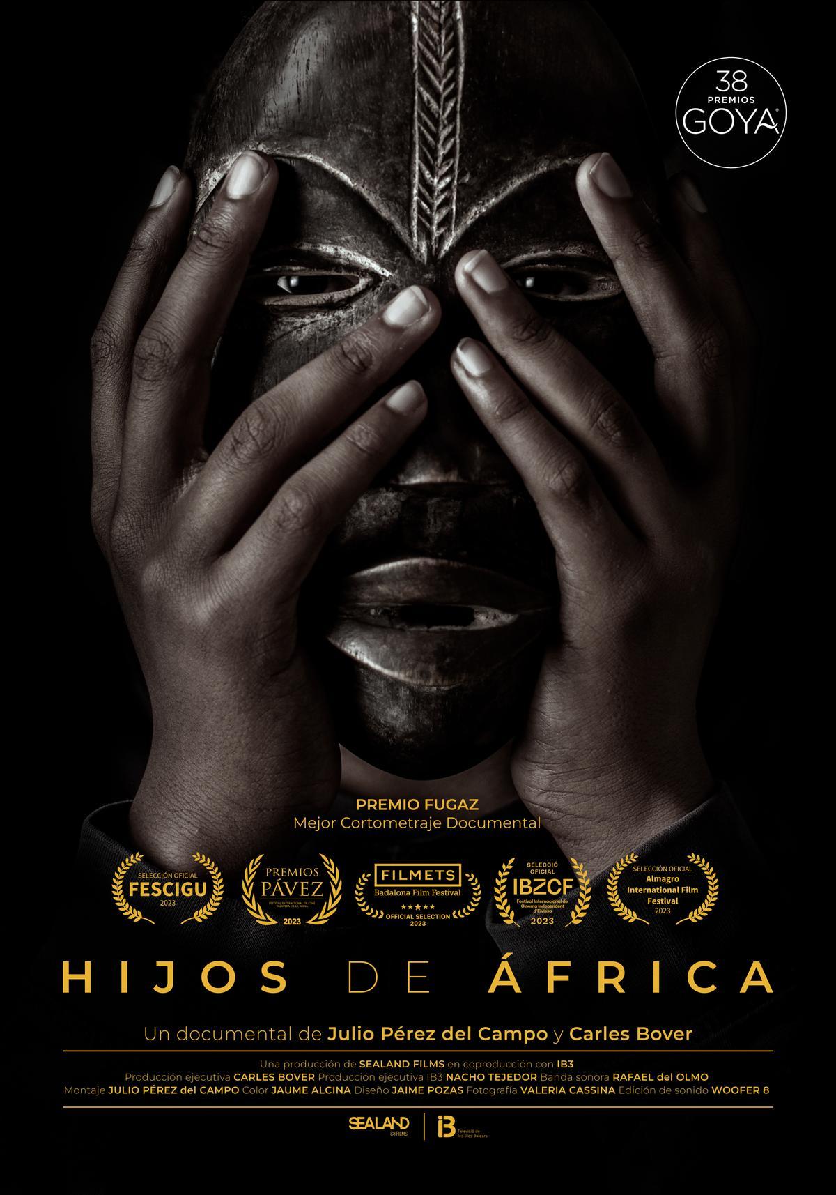 Cartel del cortometraje candidato a un Goya 'Hijos de África'.