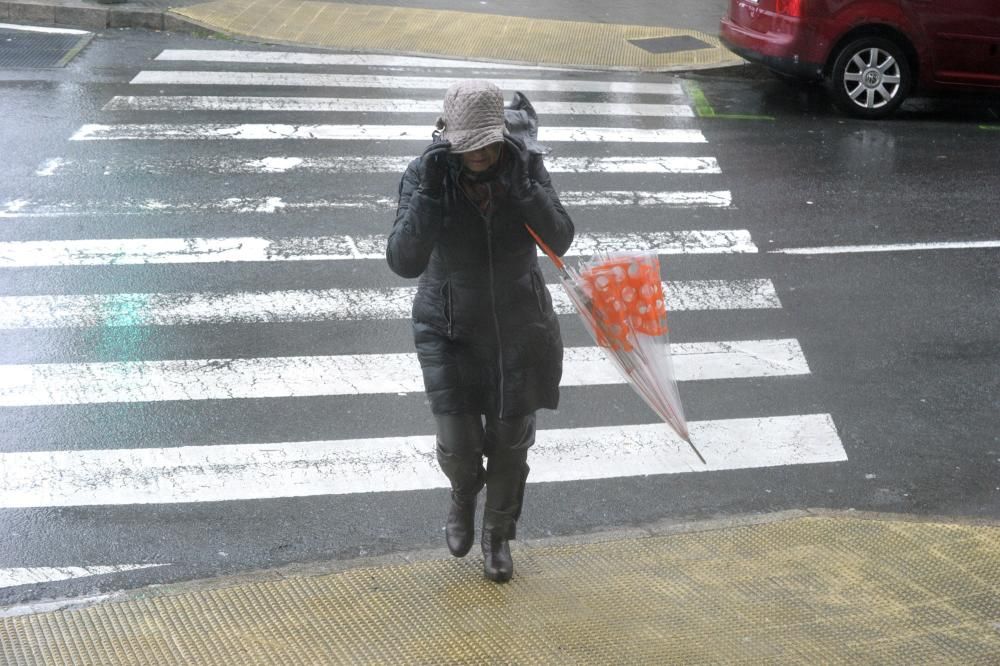 Día de paraguas en A Coruña