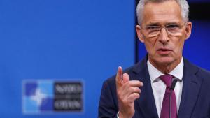 El secretario general de la OTAN, Jens Stoltenberg, durante una rueda de prensa previa a la cumbre de líderes de la Alianza en Washington la próxima semana