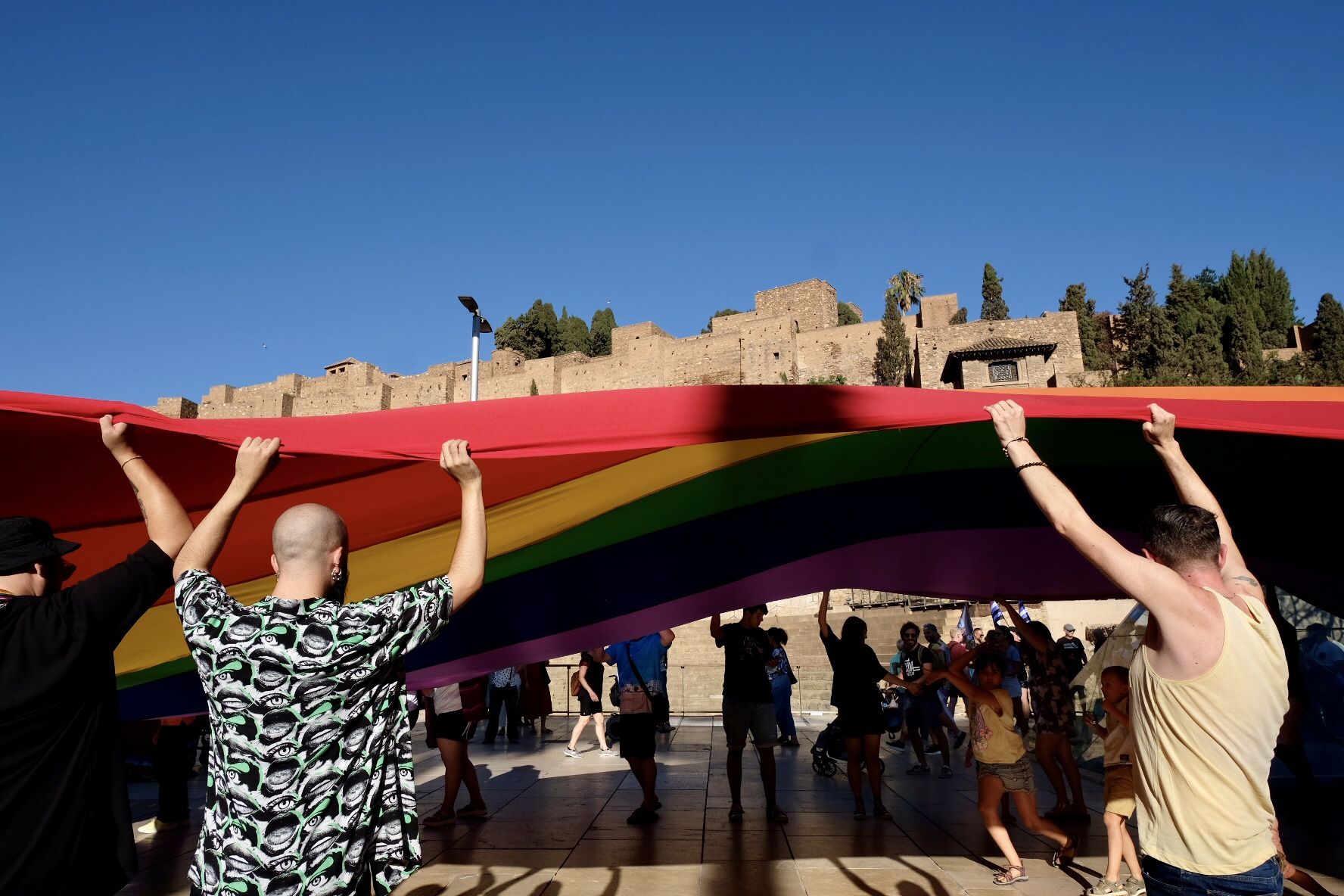 Marcha por el centro de Málaga por el Día Internacional del Orgullo LGTBI+