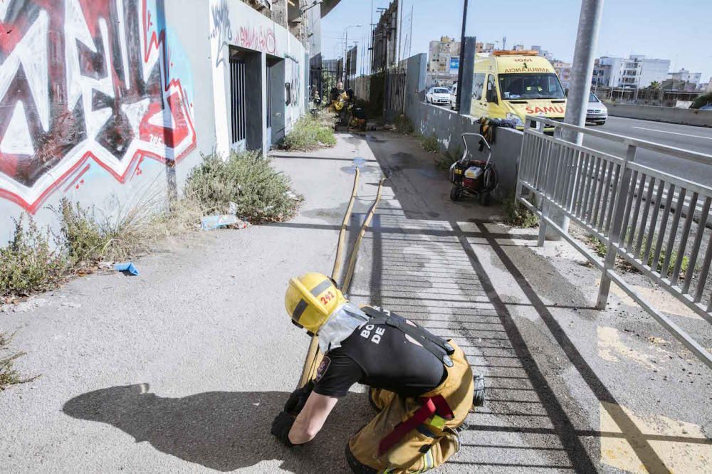 Incendio en el Estadi balear