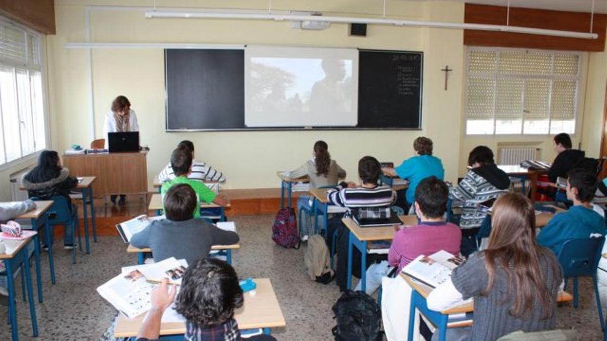 Un aula de un centro plurilingüe.