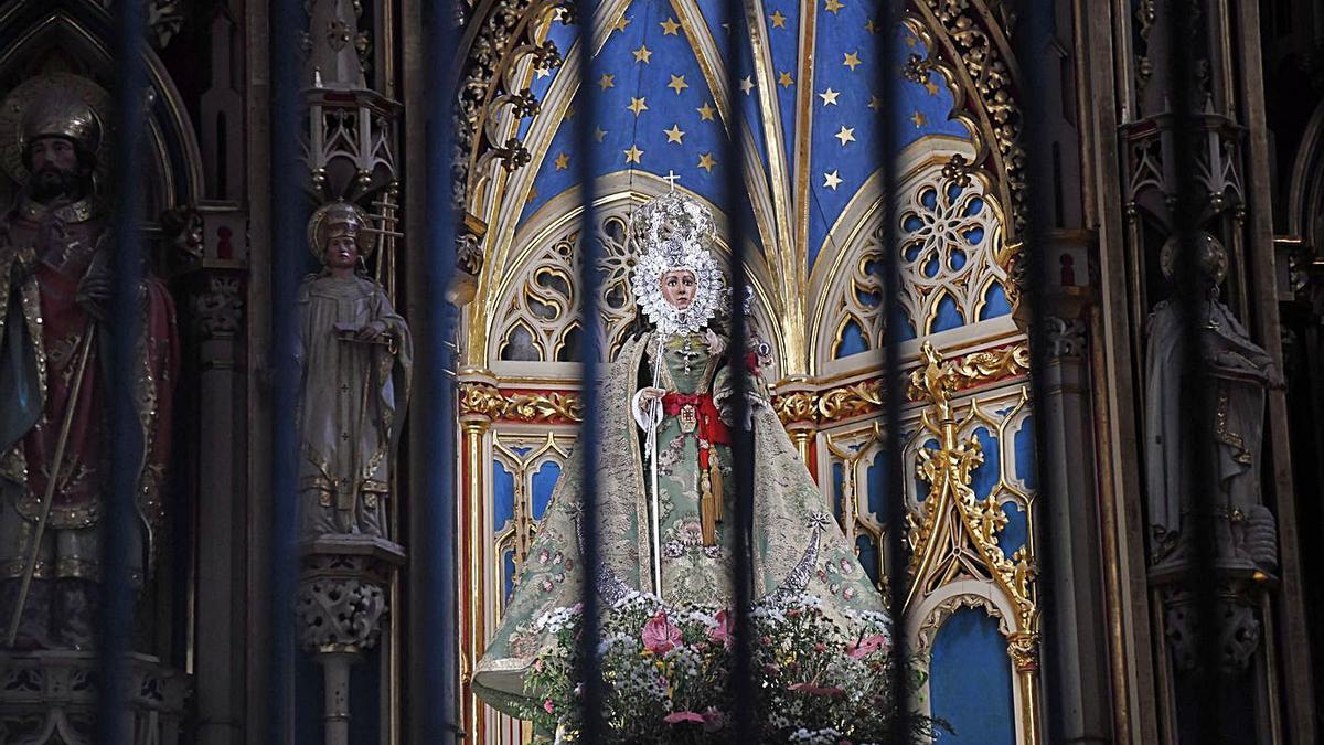 La patrona de Murcia, la Virgen de la Fuensanta, estará estas fiestas en la Catedral. | I. SÁNCHEZ