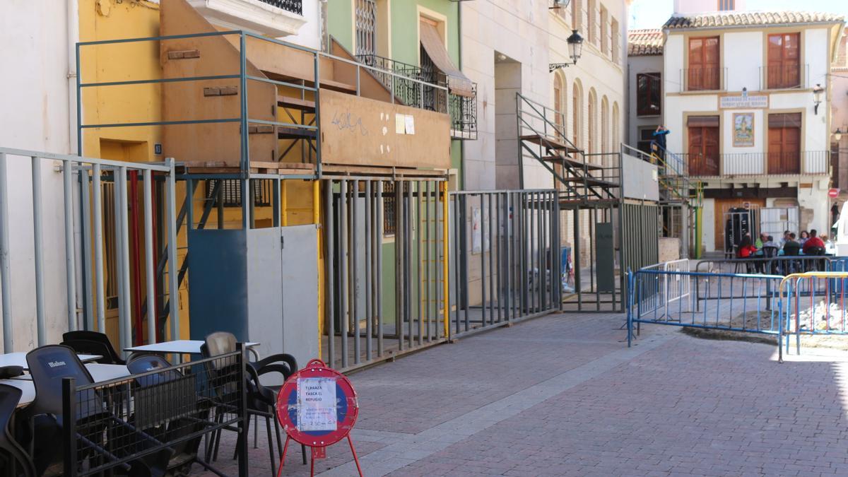 Los entablados ya están montados en la plaza del Almudín.