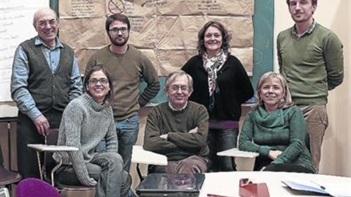 Miembros de la plataforma por una fiscalidad justa, en Barcelona.