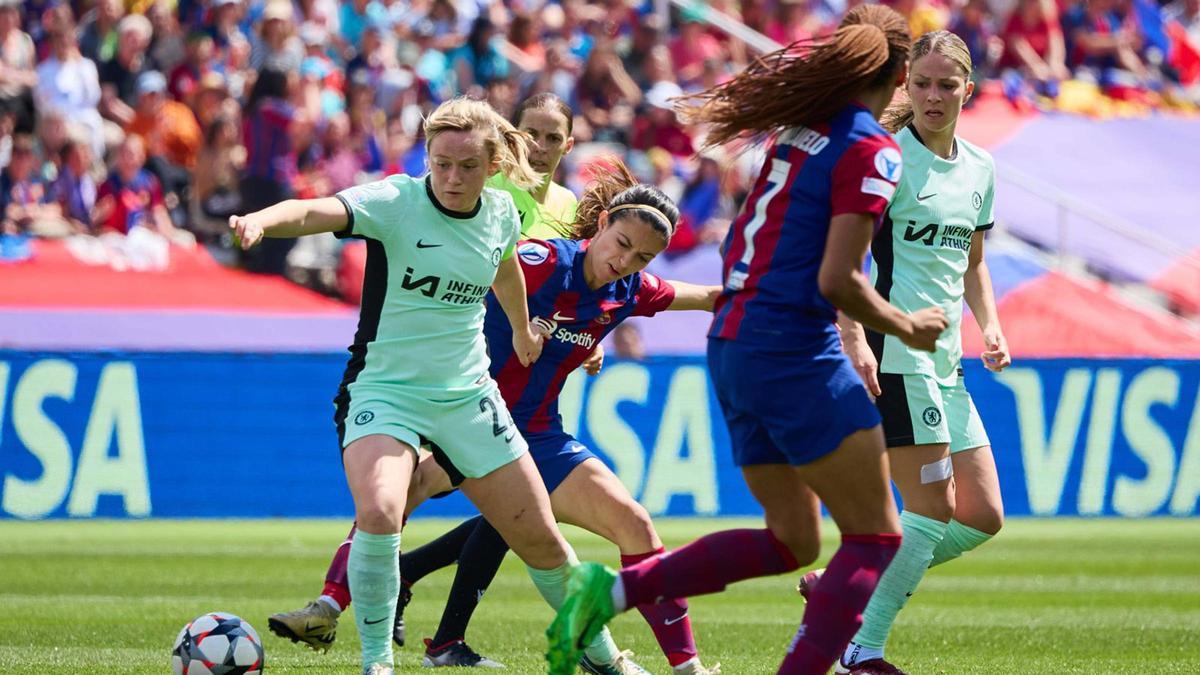 Erin Cuthbert fue la autora del gol del Chelsea en la ida de las semifinales de la Champions